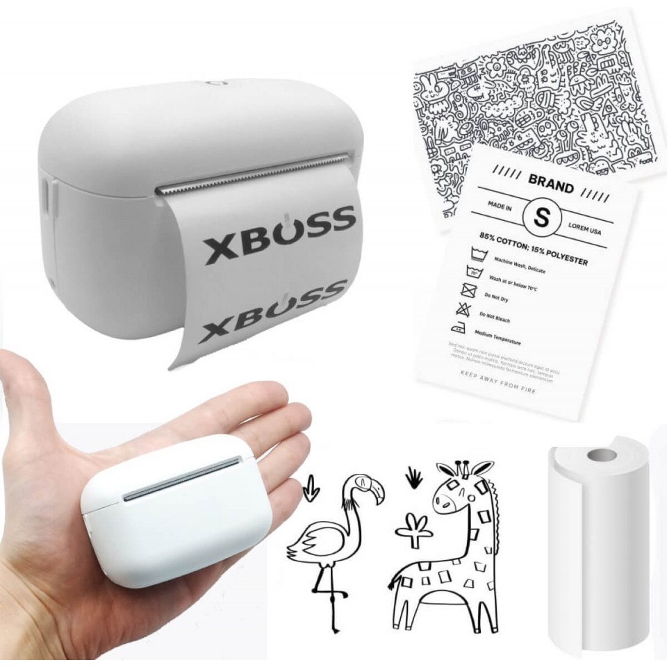 XBOSS L2 Small Label Printer - Portable Mini Thermal Inkless Machine for Phone & Tablet