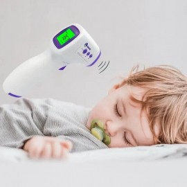 Aogesi Forehead Digital infrared Thermometer Body Temperature Fever Measure Tool for Baby Adults (White+Purple)