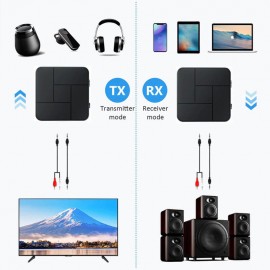 Bluetooth 5.0 Audio Receiver and Transmitter 3.5mm AUX Jack RCA USB Dongle Stereo Wireless Adapter with Mic For Car TV PC Headphone