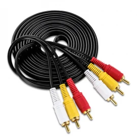 1.5M 3 RCA Male to 3 RCA Male Composite Audio Video AV Cable Plug Set-top box TV cable