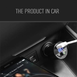 XBOSS Stereo One Bluetooth FM Transmitter Wireless In-Car FM Transmitter Radio Adapter Car Kit Universal Car Charger with USB Charging Port Hands Free Calling for iPhone Samsung etc