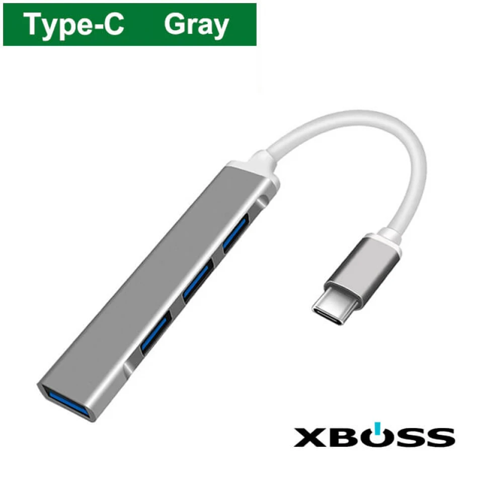 XBOSS C9 4 Port Type-c Pro Hub Adapter Type C Card Reader Splitter For Phone Lenovo Xiaomi Macbook Pro Air Pc Computer Notebook