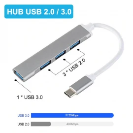 XBOSS C9 4 Port Type-c Pro Hub Adapter Type C Card Reader Splitter For Phone Lenovo Xiaomi Macbook Pro Air Pc Computer Notebook