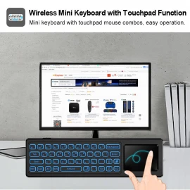 XBOSS T8 PLUS 2.4G Mini Air Mouse Keyboard Voice Control & Touchpad Wireless Remote Control 7 Color Backlight for Android TV Box/PC