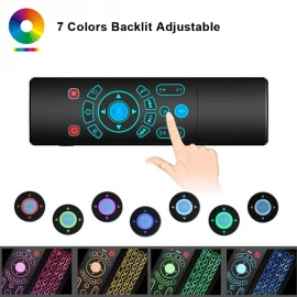 XBOSS T8 PLUS 2.4G Mini Air Mouse Keyboard Voice Control & Touchpad Wireless Remote Control 7 Color Backlight for Android TV Box/PC