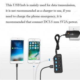 XBOSS GALAXY N4 4 Ports USB 3.0 High Speed 5Gbps Splitter Power Supply Adapter Data Transfer with Individual On/Off Switches and LEDs 1m USB Cable for Windows/Os Mac/Ps2/Ps3/Ps4/Game and any other USB