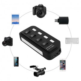 XBOSS GALAXY N4 4 Ports USB 3.0 High Speed 5Gbps Splitter Power Supply Adapter Data Transfer with Individual On/Off Switches and LEDs 1m USB Cable for Windows/Os Mac/Ps2/Ps3/Ps4/Game and any other USB
