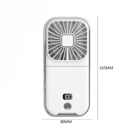 Mini Portable Folding Neck Fan with 3000mAh Power Bank Handheld Desktop Rechargeable