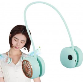 XBOSS L21 Foldable Bladeless Neck Fan, USB Charging Portable Hanging Neck Fan for Travel Hiking Sports