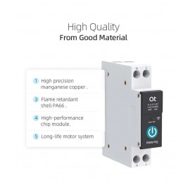 Smart WiFi Circuit Breaker with Metering – 1P 20A DIN Rail | TUYA App Controlled Wireless Home Automation Switch