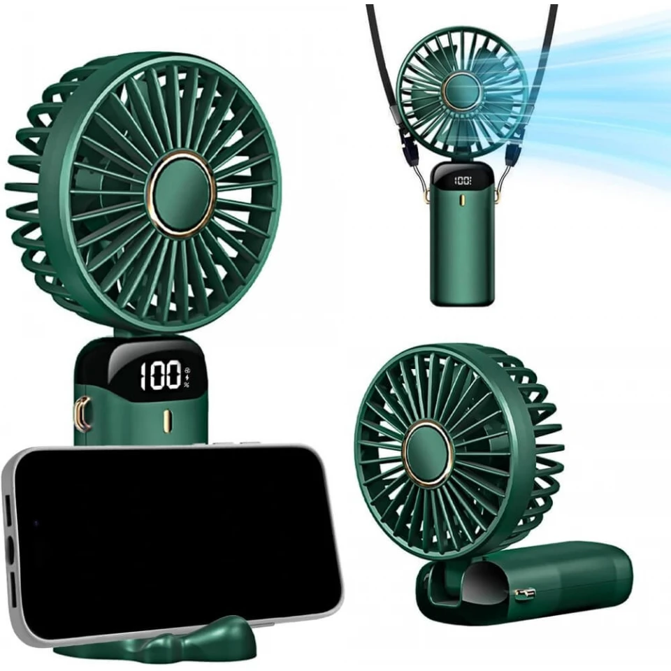 XBOSS N15 Portable Mini Handheld Fan Personal 4000mah Rechargeable Green