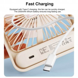 XBOSS Q4 Small Desk Fan Battery Operated Rechargeable