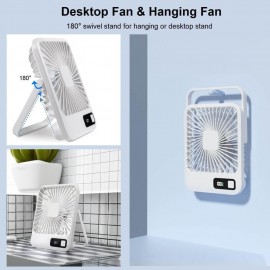 XBOSS Q4 Small Desk Fan Battery Operated Rechargeable White