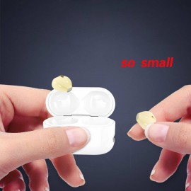 XBOSS PRO 4S+ Invisible Earbuds True Wireless Bluetooth Earphones 5.3 HiFi Stereo Noise Cancelling Small Mini Hidden Earbuds for Work, Sleep, Music, Audiobooks (White)