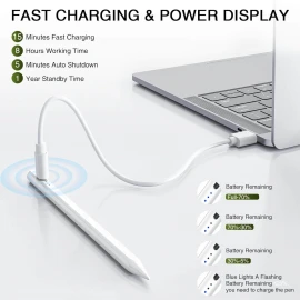 Stylus Pen for iPad – Fast Charging, Magnetic, Tilt & Palm Rejection, iPad 6-10, Air 3-5, Mini 5-6, Pro 11/12.9/M4