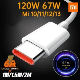 Xiaomi Usb Type C Cable 67W Turbo Fast Charger Cabel Mi 13 12T Pro 12 S 11 Ultra Poco F5 Redmi Note 10 1M (White 67W)