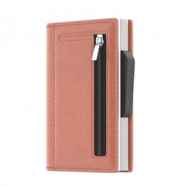 XBOSS Z1 Minimalist Wallet for Men with Coin Pocket Leather and Aluminum Slim RFID Blocking Metal Pop Up Card Modern Wallet