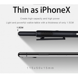 XBOSS M3 Walkie Talkie Long Range Distance 2 Pack 8000Mah 5-10km 8W High Power Intercom Outdoor Handheld Mini Walkie Talkie Rechargeable 15mm Thickness 